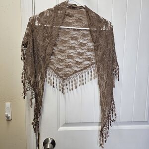 Brown Lace Shawl